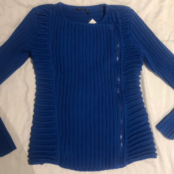 New Guess by Marciano blue cable zipper sweater S - Picture 1 of 5